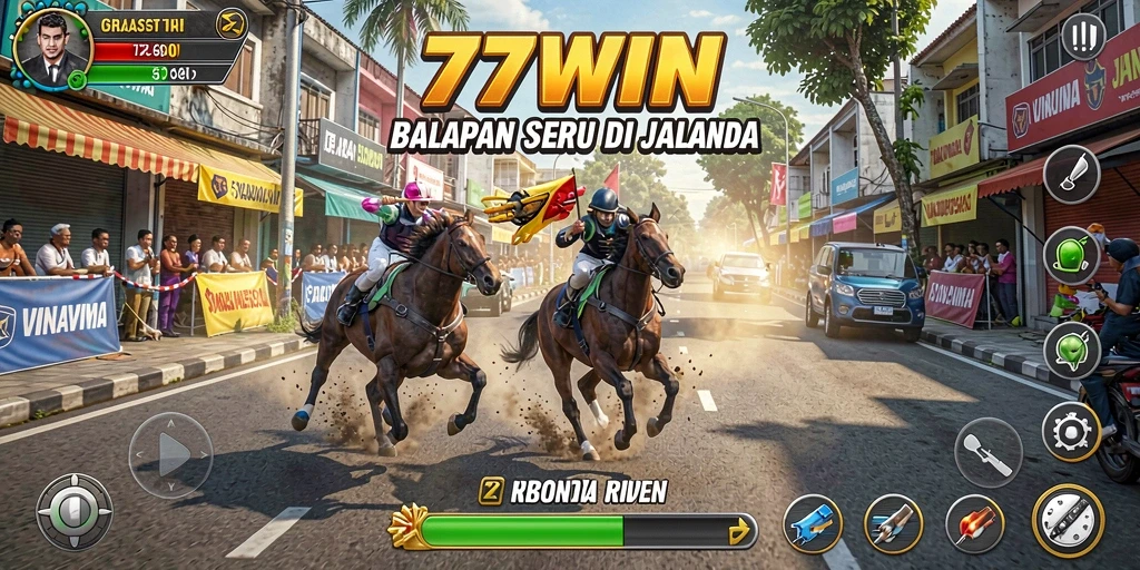 Screenshot gameplay Racing di 77WIN yang menampilkan balapan seru.