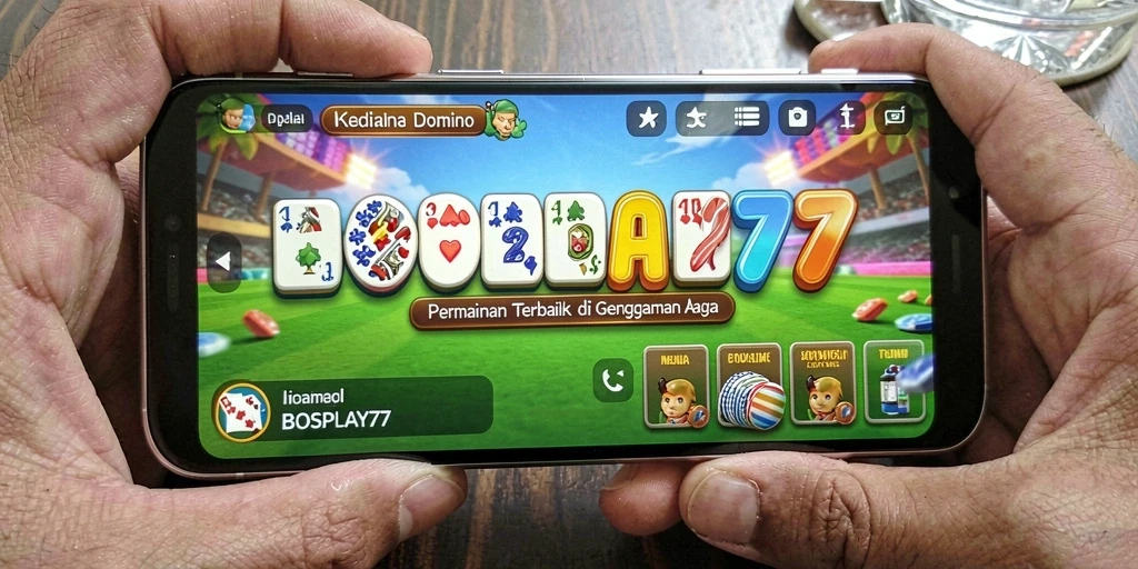 Tampilan gameplay seru dari BOSPLAY77 yang menampilkan Domino.