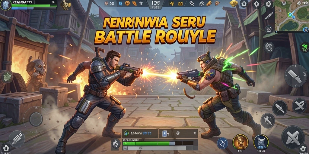 Tampilan gameplay intens CEMARA777 dalam aksi Battle Royale.