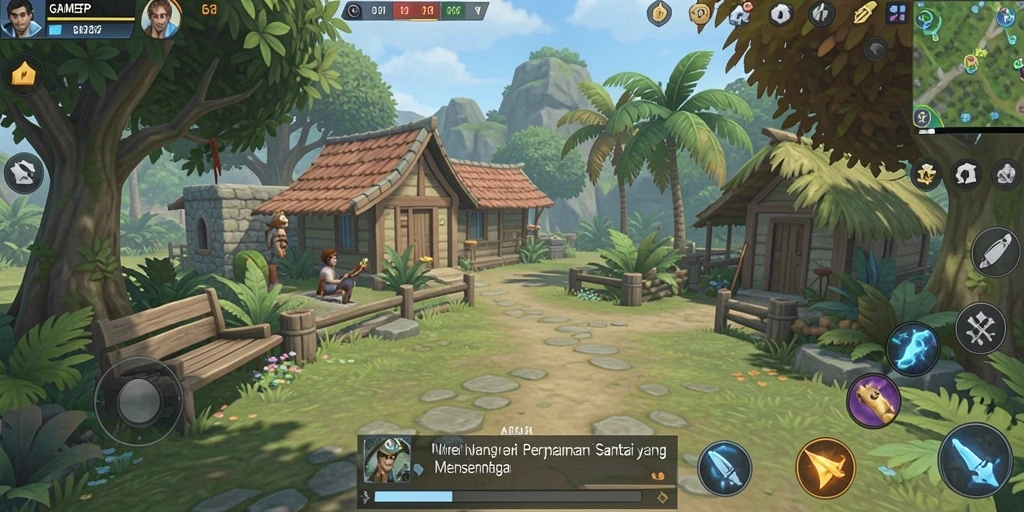 Tampilan gameplay GAMERP yang cerah dan menarik.