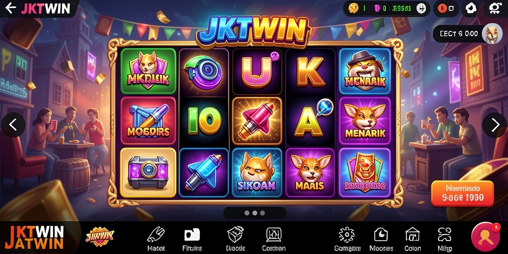 Tampilan menarik dari gameplay JKTWIN yang penuh warna dan seru.