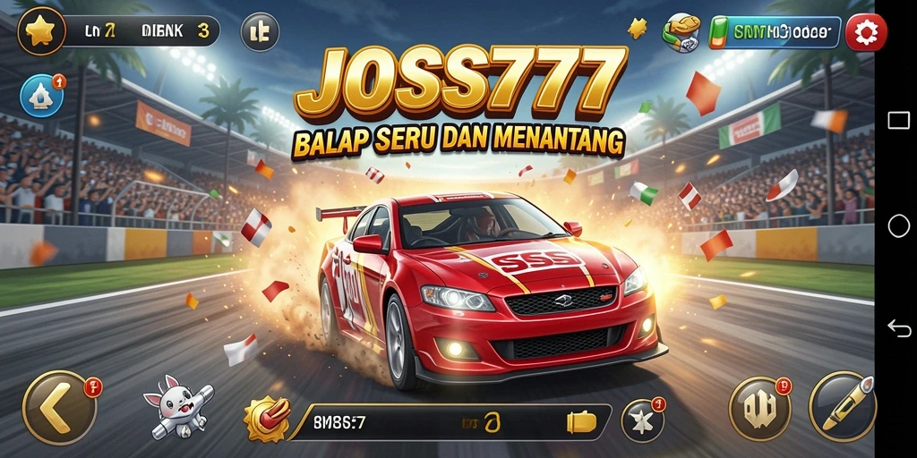 Tampilan gameplay balapan seru di JOSS777.