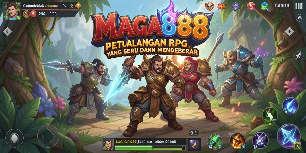 Tangkapan layar MAGA888 menunjukkan aksi seru dalam pertempuran RPG.