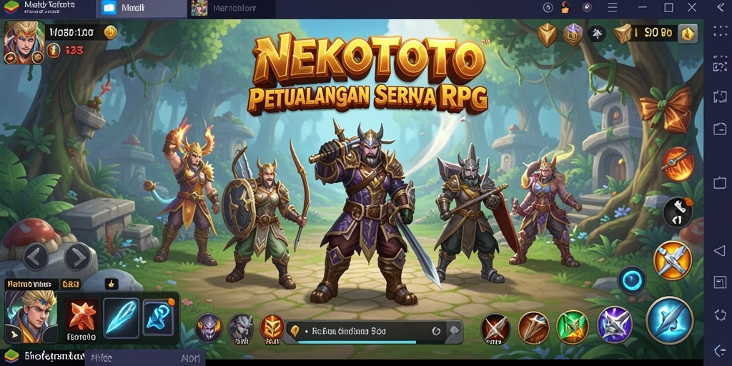 Tampilan gameplay menarik di dunia RPG NEKOTOTO.