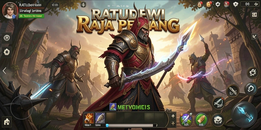 Tampilan aksi seru dalam permainan strategi RATUDEWI.