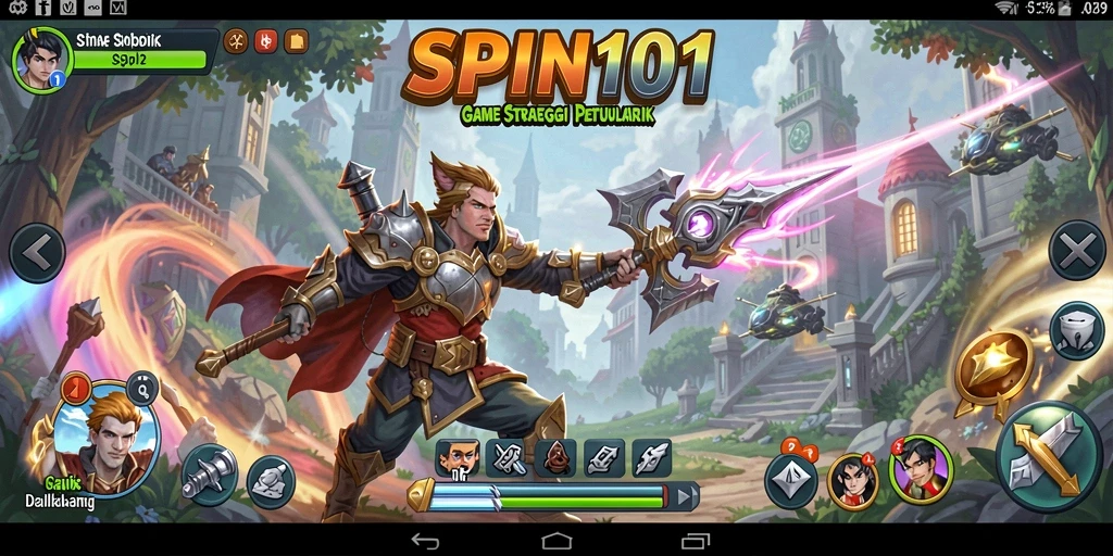 Tampilan gameplay yang intens dan menarik dari SPIN101.