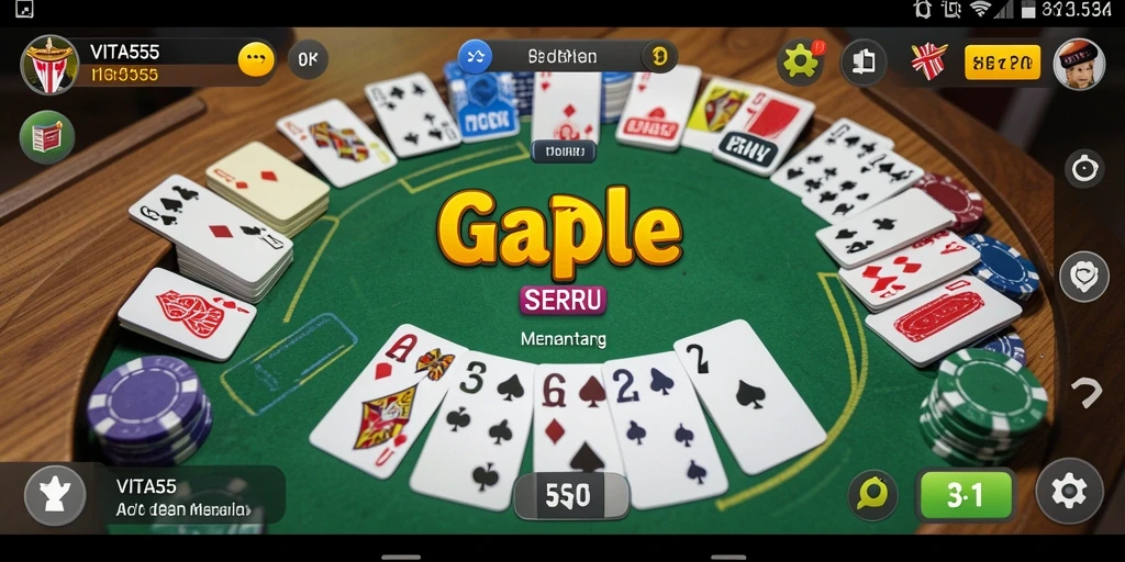 Gameplay seru Gaple dalam VITA555 yang penuh strategi.